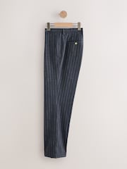 Marineblauw - Regular Fit Striped Suit Trousers - Image 7 of 10