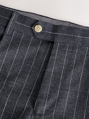 Marineblauw - Regular Fit Striped Suit Trousers - Image 9 of 10