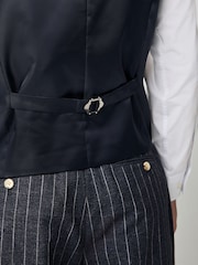 Marinha - Regular Fit Striped Suit Waistcoat - Imagem 4 de 9