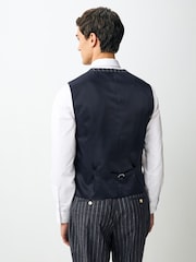 Marinha - Regular Fit Striped Suit Waistcoat - Imagem 5 de 9