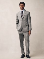 Серо-коричневый - Tailored Fit Check Texture Suit Jacket - Image 2 of 10
