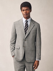 Серо-коричневый - Tailored Fit Check Texture Suit Jacket - Image 3 of 10