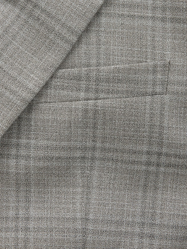 Taupe (Taupe) - Veste de costume texturée à carreaux ajustée - Image 8 of 10