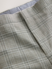 Taupe Tailored Fit Check Texture Suit Trousers - Image 11 of 13
