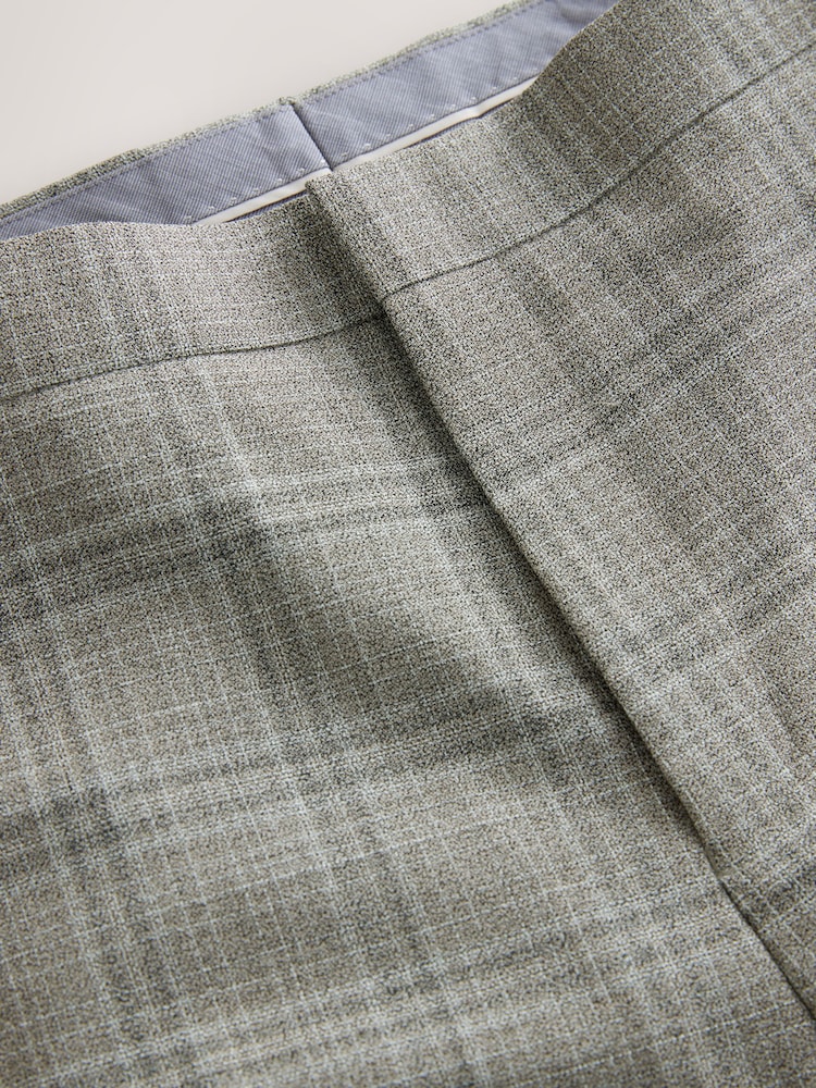 Taupe (Taupe) - Pantalon de costume ajusté texturé à carreaux - Image 11 of 13