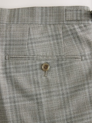 Taupe Tailored Fit Check Texture Suit Trousers - Image 13 of 13