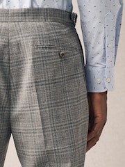 Taupe Tailored Fit Check Texture Suit Trousers - Image 3 of 13