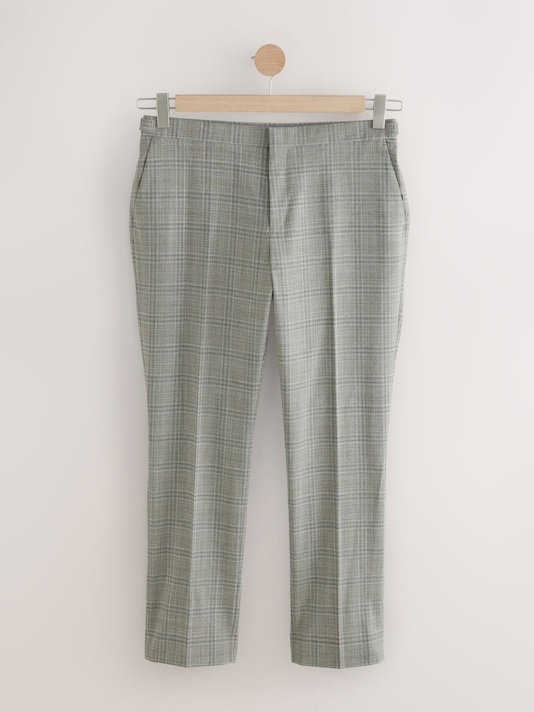 Taupe (Taupe) - Pantalon de costume ajusté texturé à carreaux - Image 6 of 13