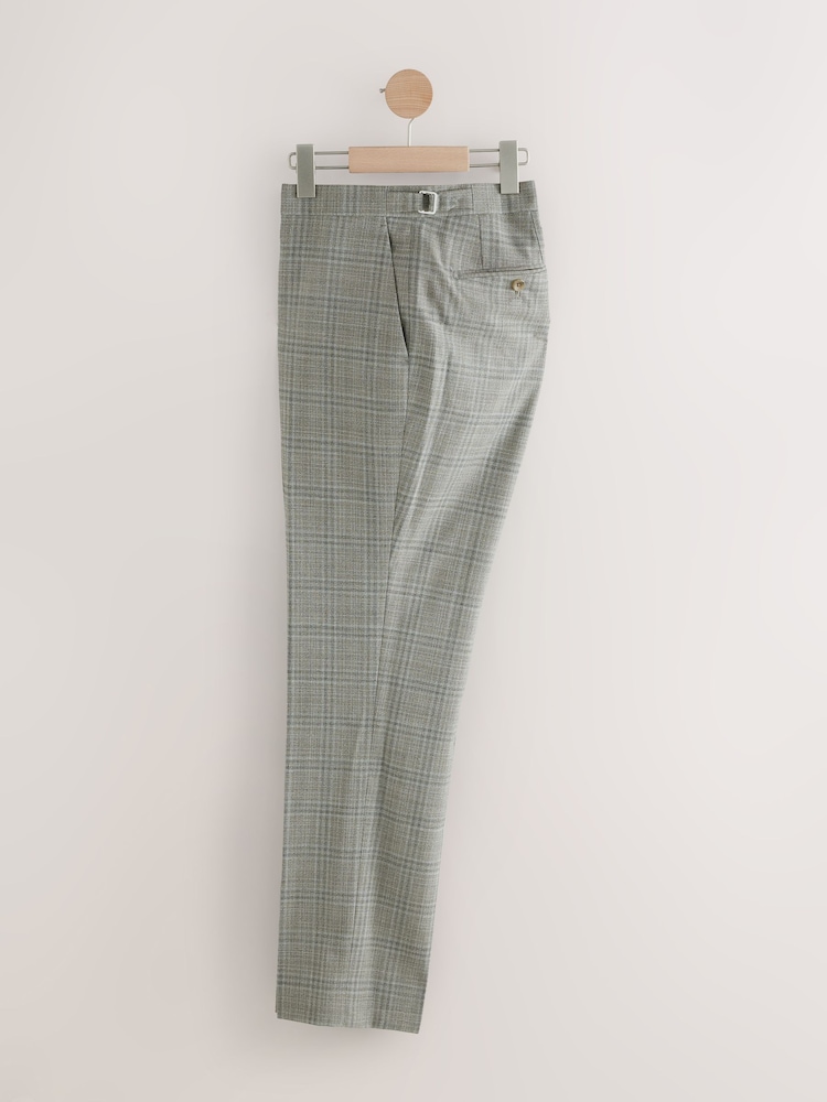 Taupe (Taupe) - Pantalon de costume ajusté texturé à carreaux - Image 7 of 13