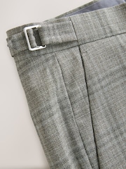 Taupe Tailored Fit Check Texture Suit Trousers - Image 9 of 13