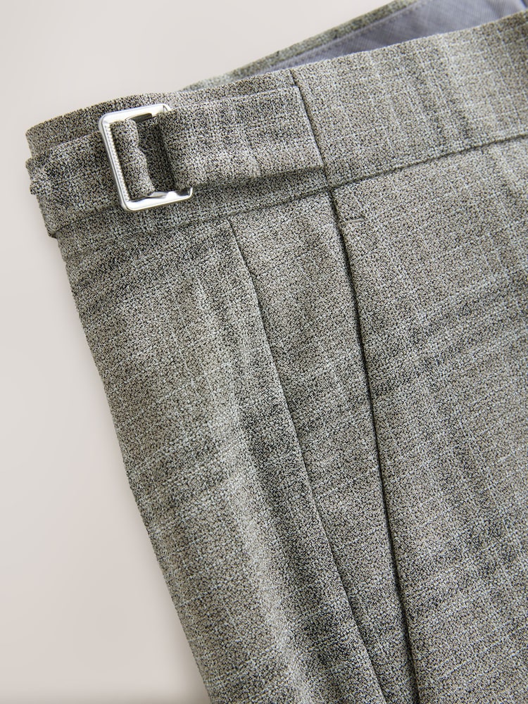 Taupe (Taupe) - Pantalon de costume ajusté texturé à carreaux - Image 9 of 13