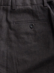 Brown Slim Fit Linen Texture Suit Trousers - Image 11 of 11