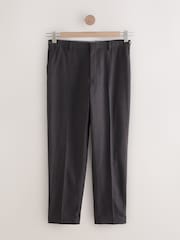 Brown Slim Fit Linen Texture Suit Trousers - Image 4 of 11