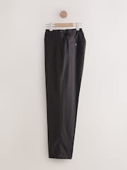 Brown Slim Fit Linen Texture Suit Trousers - Image 5 of 11
