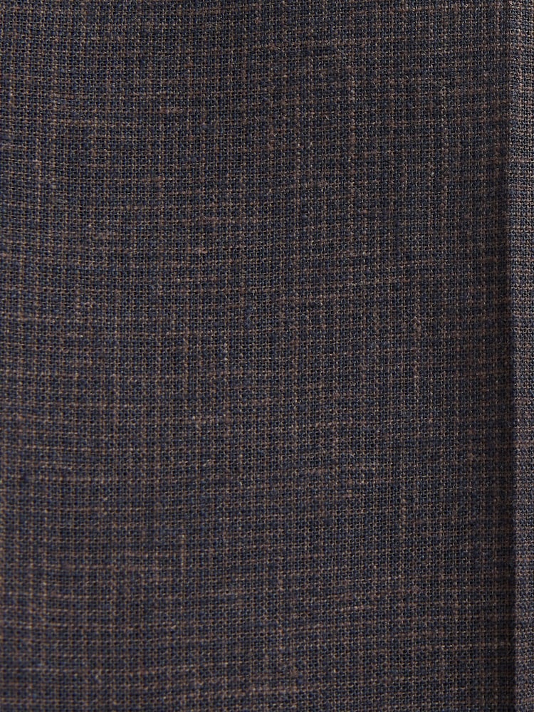 Brun - Pantalon de costume slim en lin texturé - Image 6 of 11