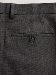 Brown Slim Fit Linen Texture Suit Trousers - Image 8 of 11