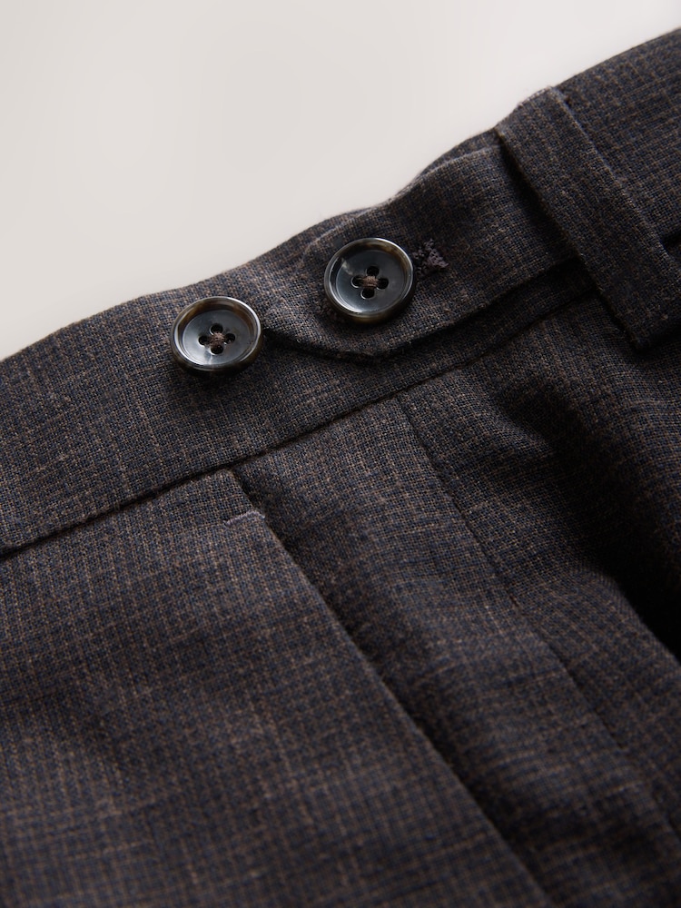 Brun - Pantalon de costume slim en lin texturé - Image 9 of 11