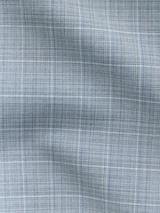 Light Blue Slim Fit Check Suit Jacket - Image 10 of 10