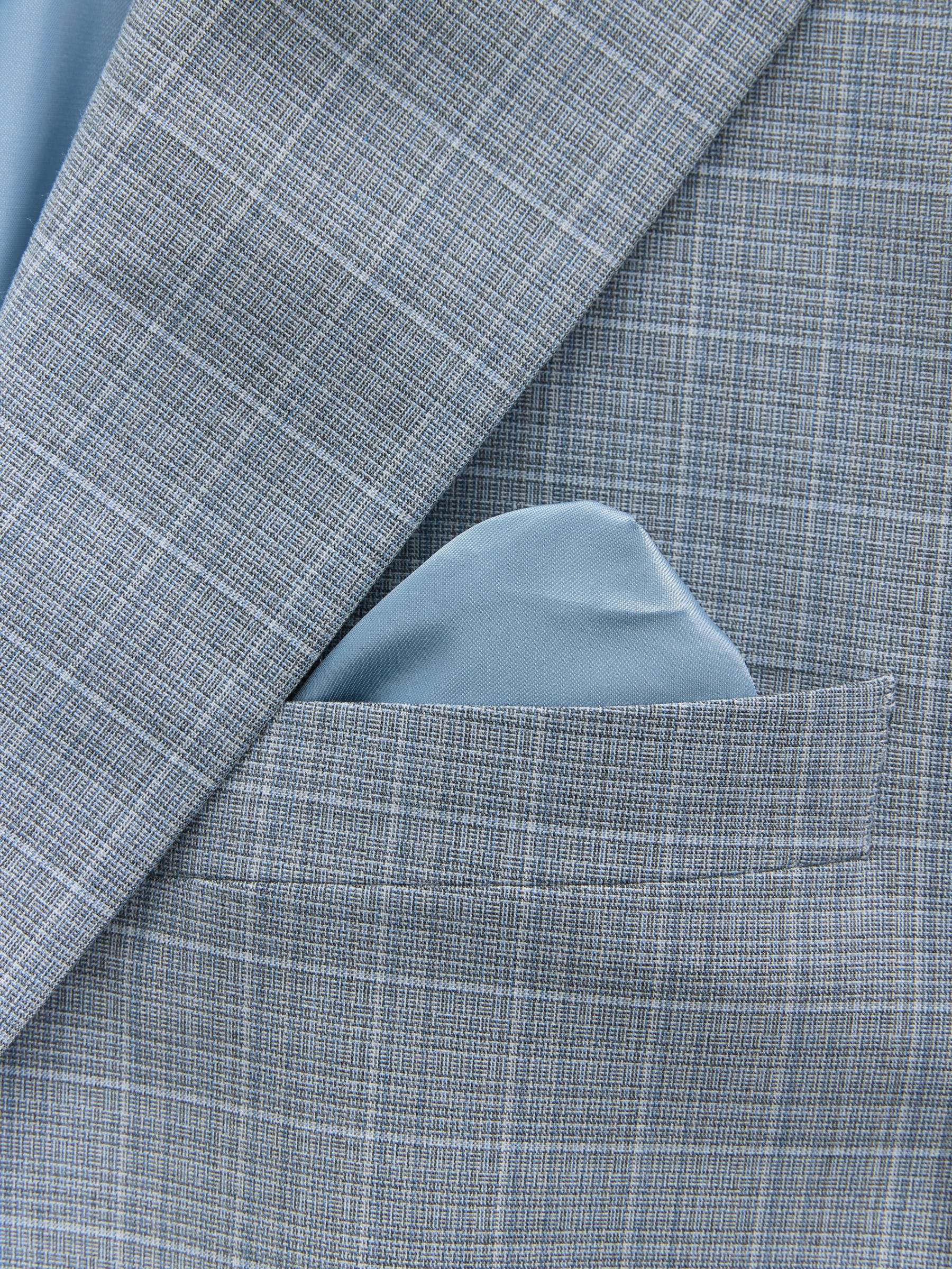 Buy Light Blue Slim Fit Check Suit Jacket from Next Romania