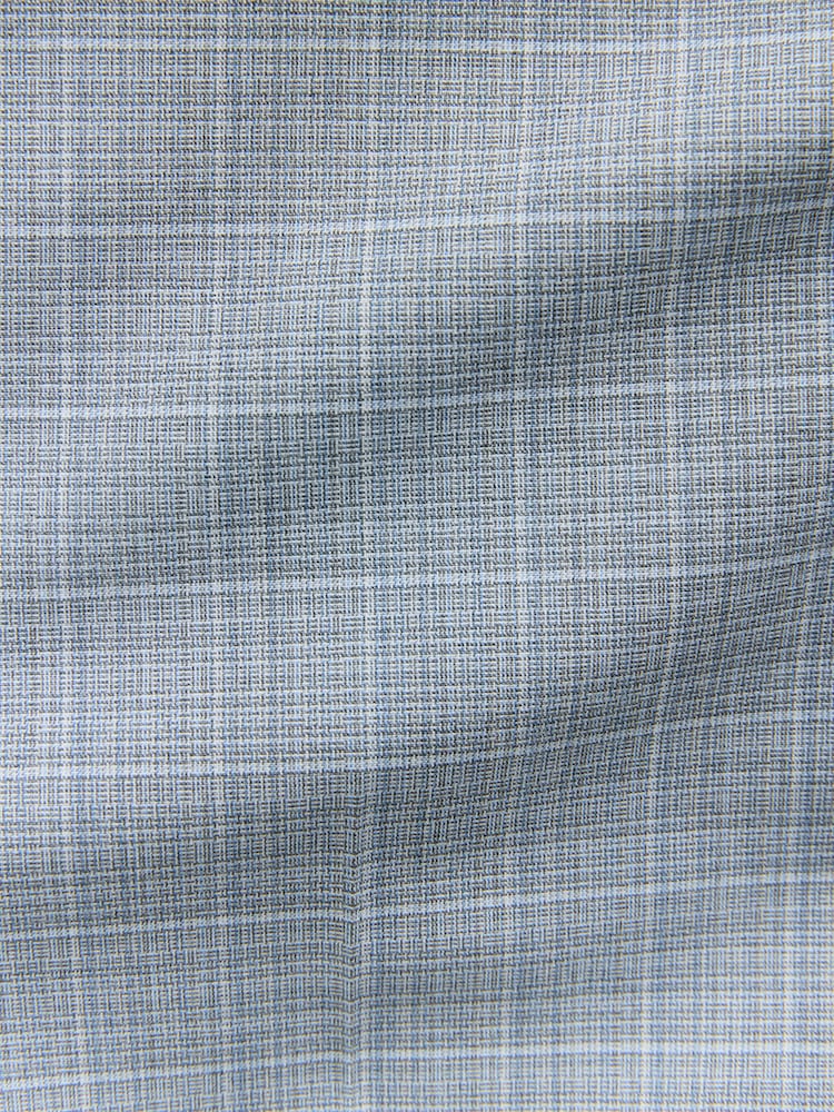 Light Blue Slim Fit Check Suit Trousers - Image 12 of 12