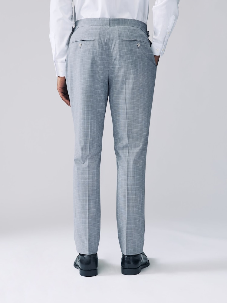 Bleu clair - Pantalon de costume slim à carreaux - Image 3 of 12