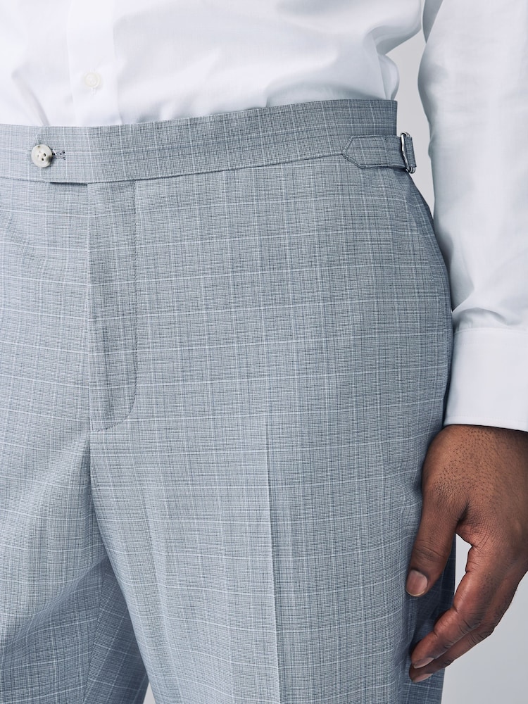 Bleu clair - Pantalon de costume slim à carreaux - Image 4 of 12