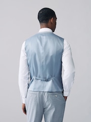 Bleu clair - Gilet de costume À carreaux - Image 3 de 8