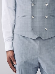 Bleu clair - Gilet de costume À carreaux - Image 4 de 8