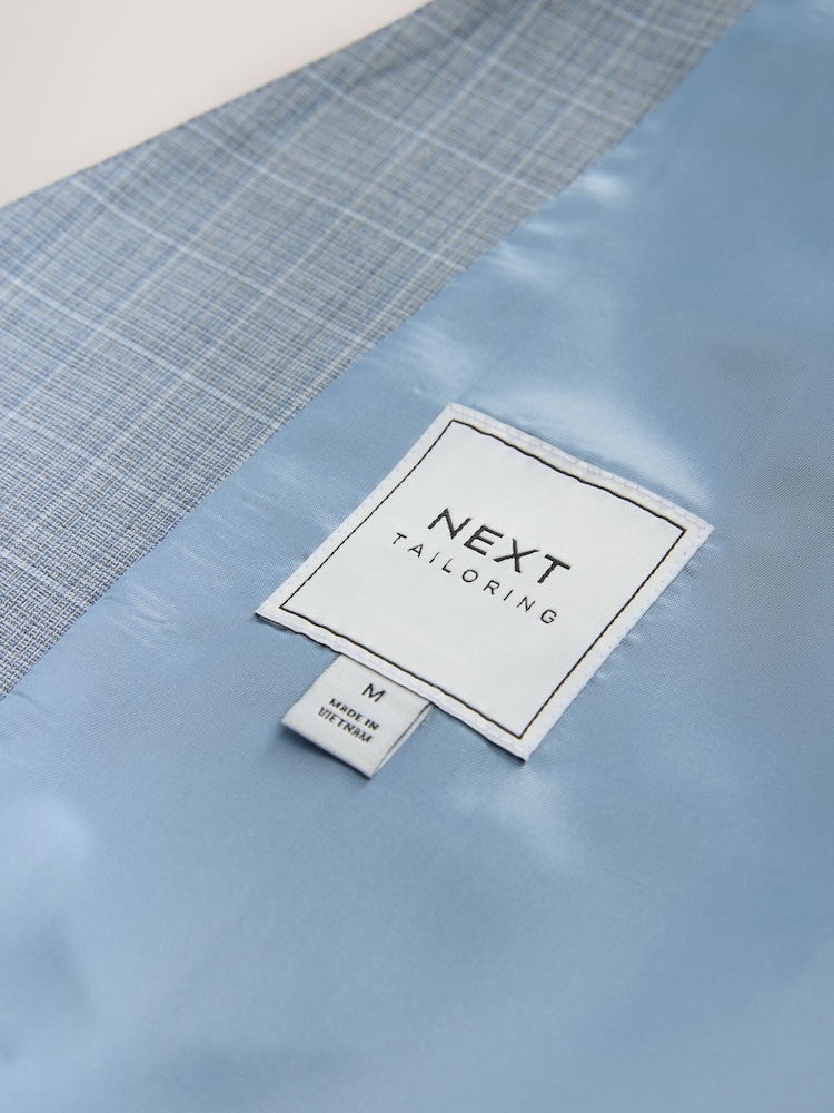 Bleu clair - Gilet de costume À carreaux - Image 8 of 8