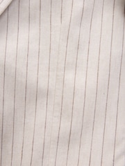 Neutral Slim Fit Striped Linen Blend Suit Jacket - Image 2 of 5