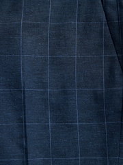 Azul marino - Slim Linen Blend Check Suit Trousers - Imagen 10 de 10