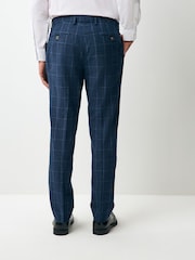 Azul marino - Slim Linen Blend Check Suit Trousers - Imagen 2 de 10