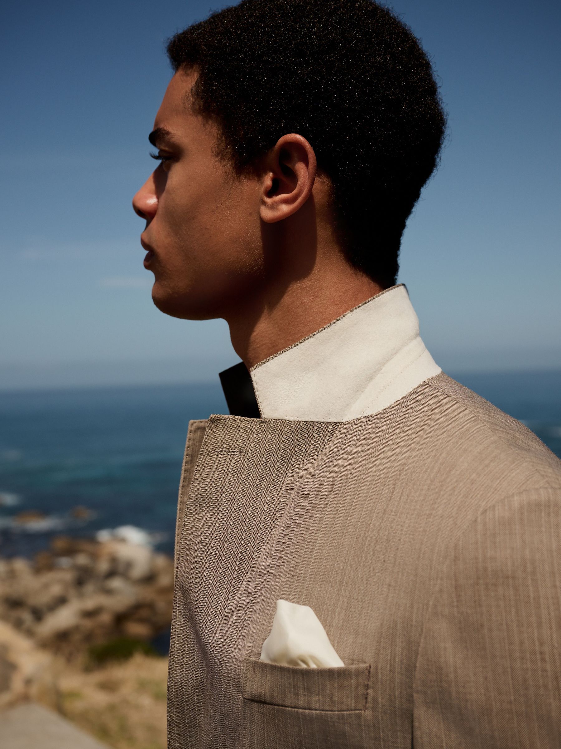 Buy Taupe Slim Striped Herringbone Suit Jacket from Next USA