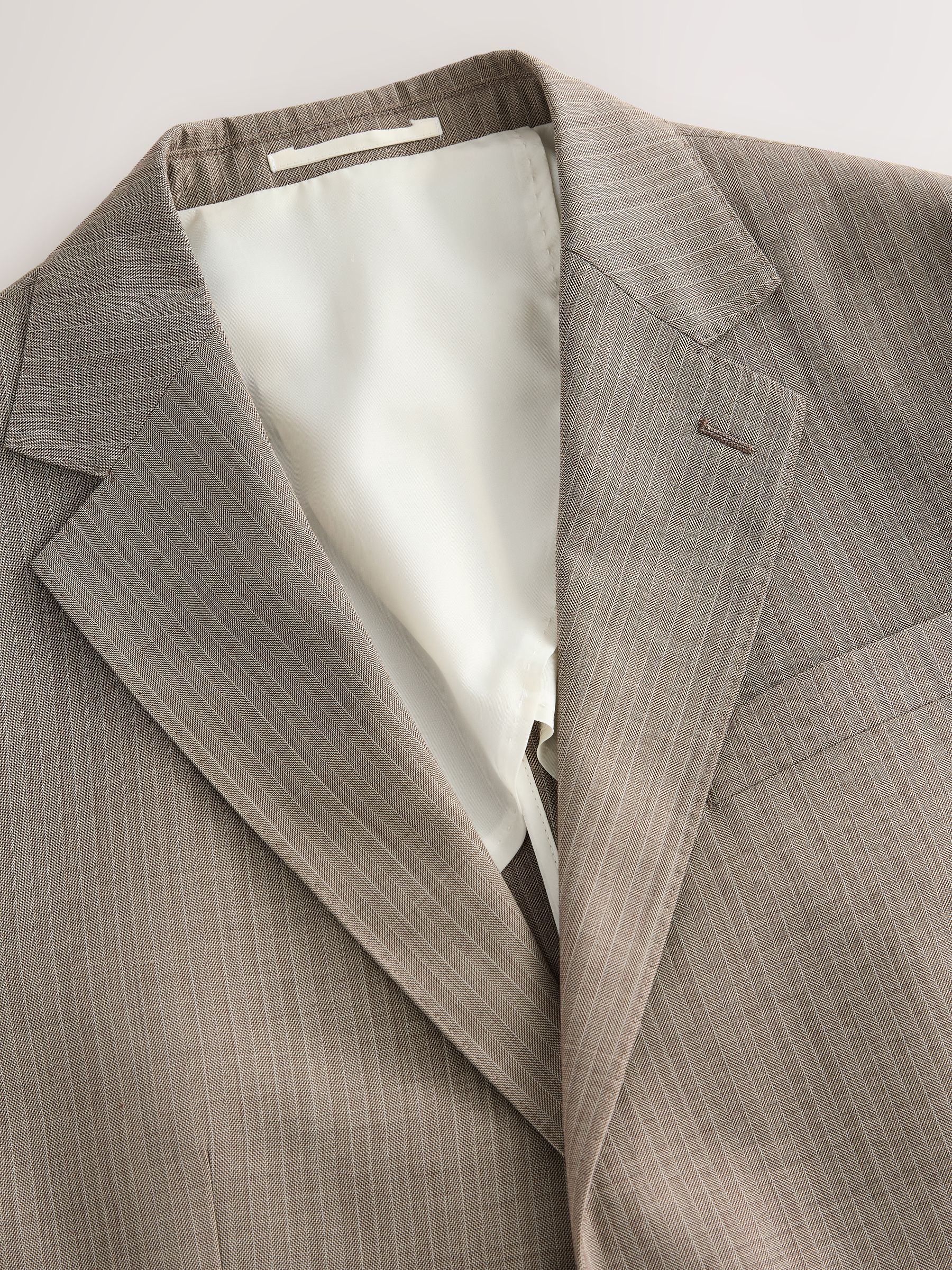 Buy Taupe Slim Striped Herringbone Suit Jacket from Next USA
