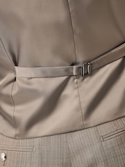Taupe Striped Herringbone Suit Waistcoat - Image 6 of 9