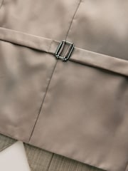 Taupe Striped Herringbone Suit Waistcoat - Image 9 of 9