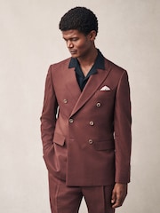 Коричнево-рыжий - Slim Fit Suit Double Breasted Jacket - Изображение 1 из 5