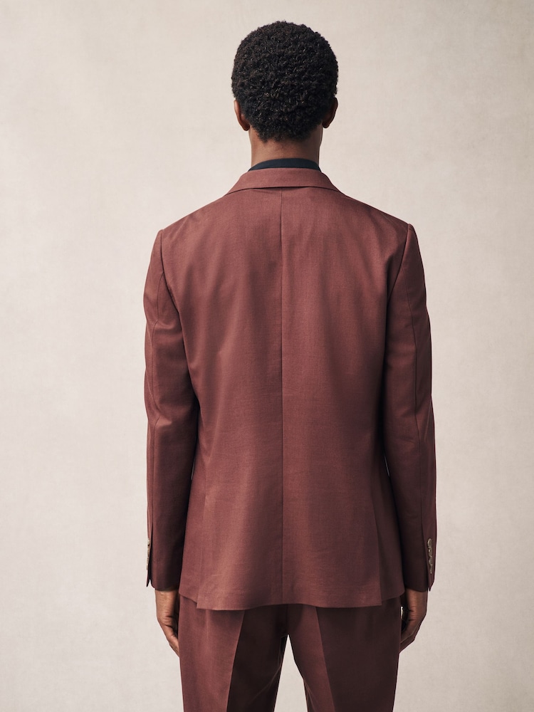 Коричнево-рыжий - Slim Fit Suit Double Breasted Jacket - Изображение 2 из 5