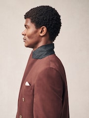 Коричнево-рыжий - Slim Fit Suit Double Breasted Jacket - Изображение 4 из 5