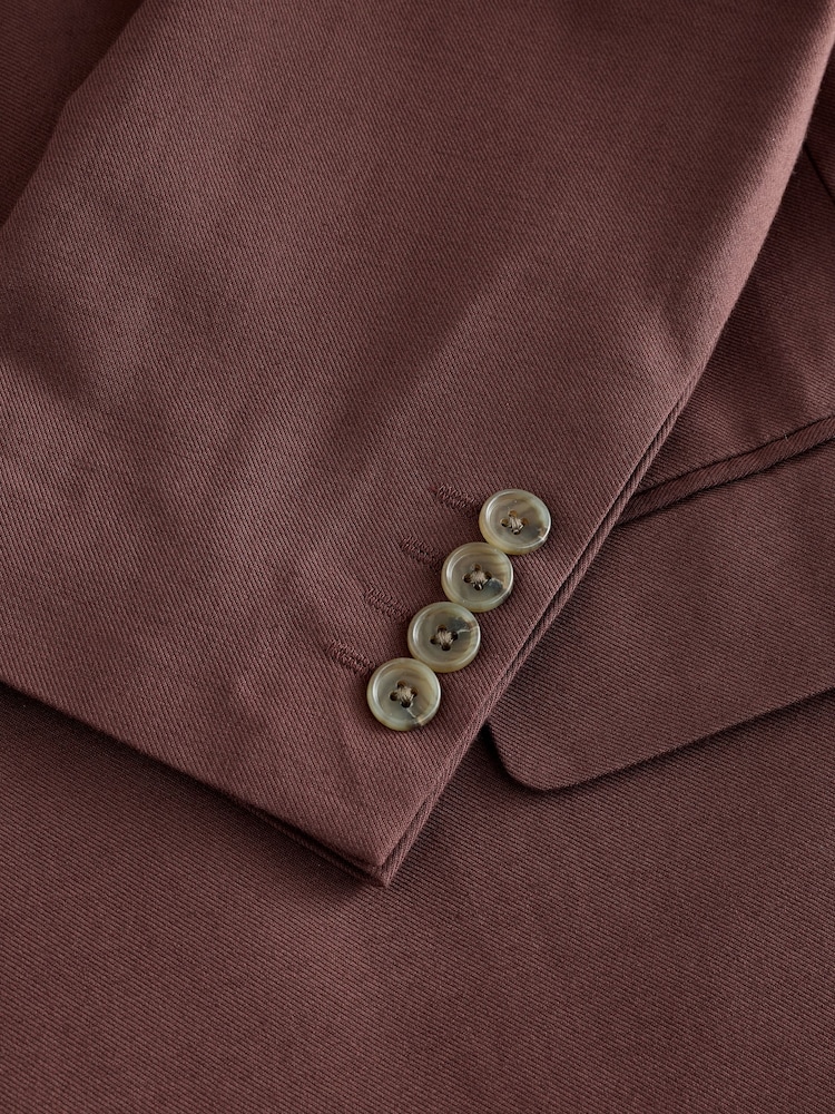 Rust Brown Slim Fit Suit Double Breasted Jacket - Image 8 of 8