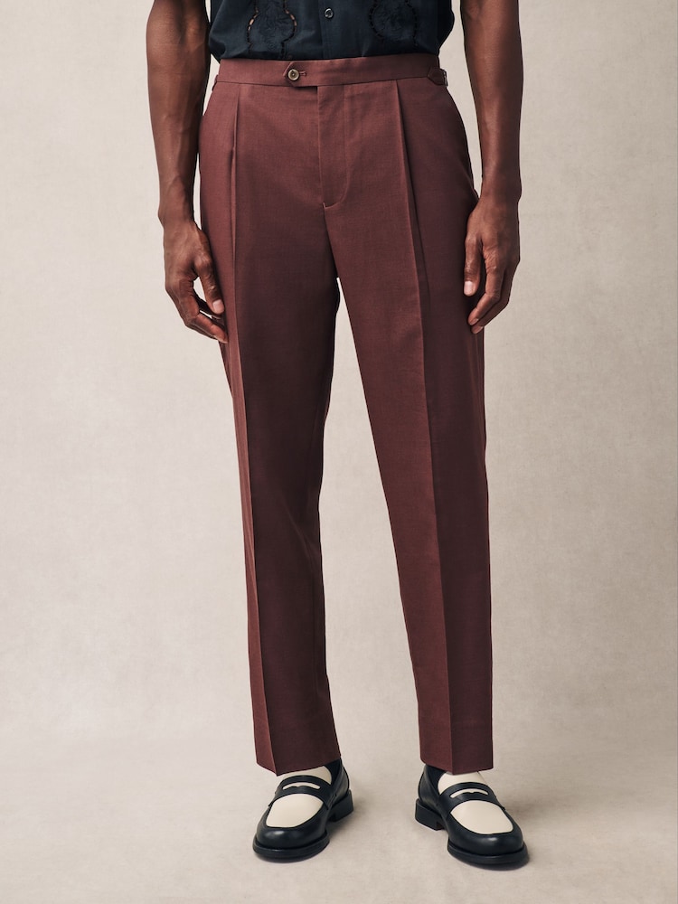 Rust Brown Slim Fit Suit Trousers - Image 1 of 11 Rust Brown Slim Fit Suit Trousers - Image 1 of 11