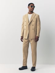 Песочный - Slim Fit Suit Double Breasted Jacket - Изображение 2 из 12