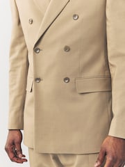 Песочный - Slim Fit Suit Double Breasted Jacket - Изображение 3 из 12