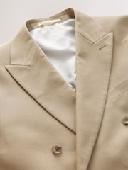 Песочный - Slim Fit Suit Double Breasted Jacket - Изображение 8 из 12