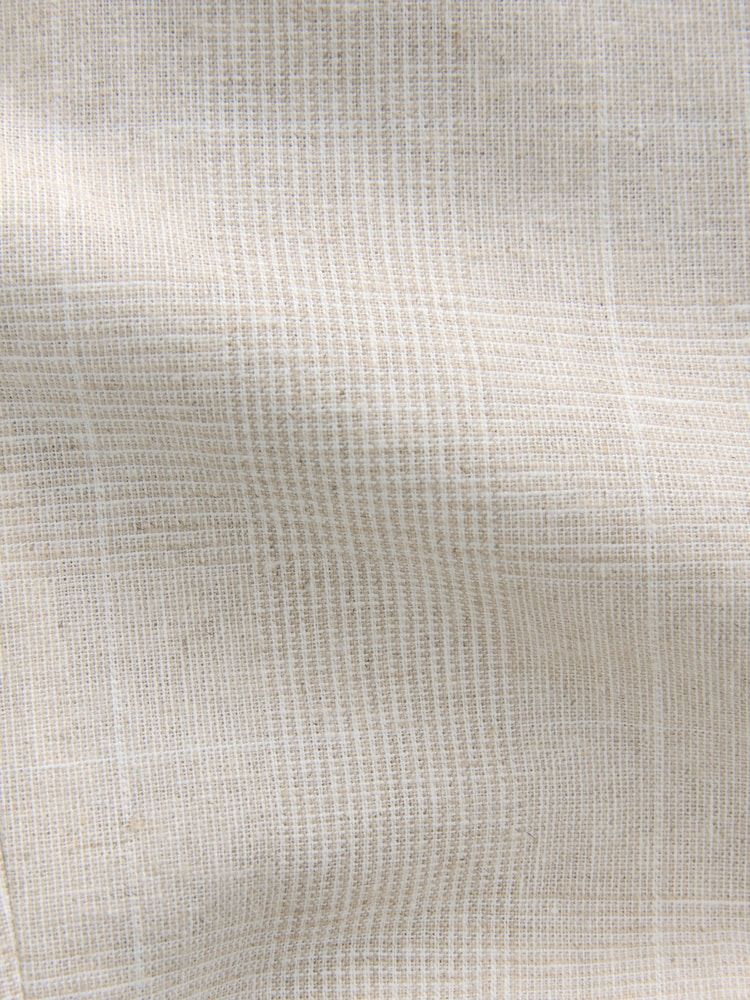Neutral Regular Fit Linen Blend Check Suit Jacket - Image 10 of 10