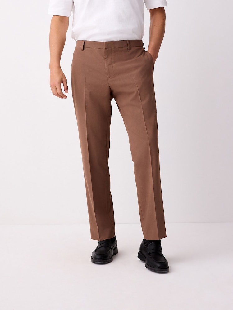 Marron rouille - habillé Fit Tuxedo Pantalon de costume - Image 1 de 6