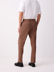 Marron rouille - habillé Fit Tuxedo Pantalon de costume - Image 2 de 6