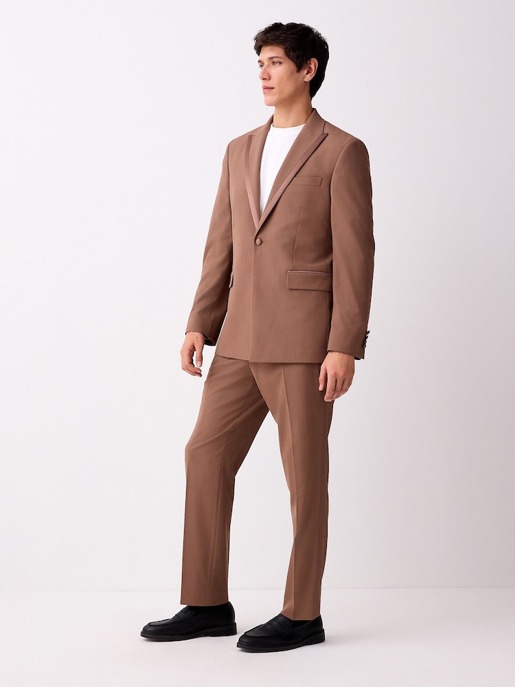 Roestbruin - Tailored Fit Tuxedo Suit Trousers - Image 3 of 6