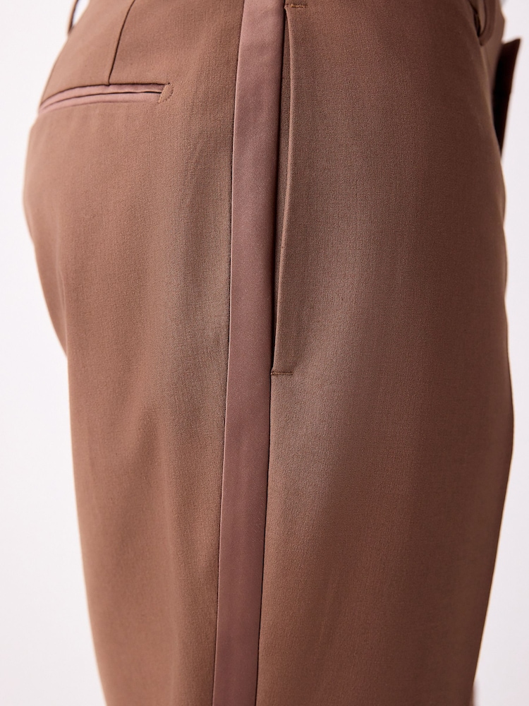 Marron rouille - habillé Fit Tuxedo Pantalon de costume - Image 6 de 6