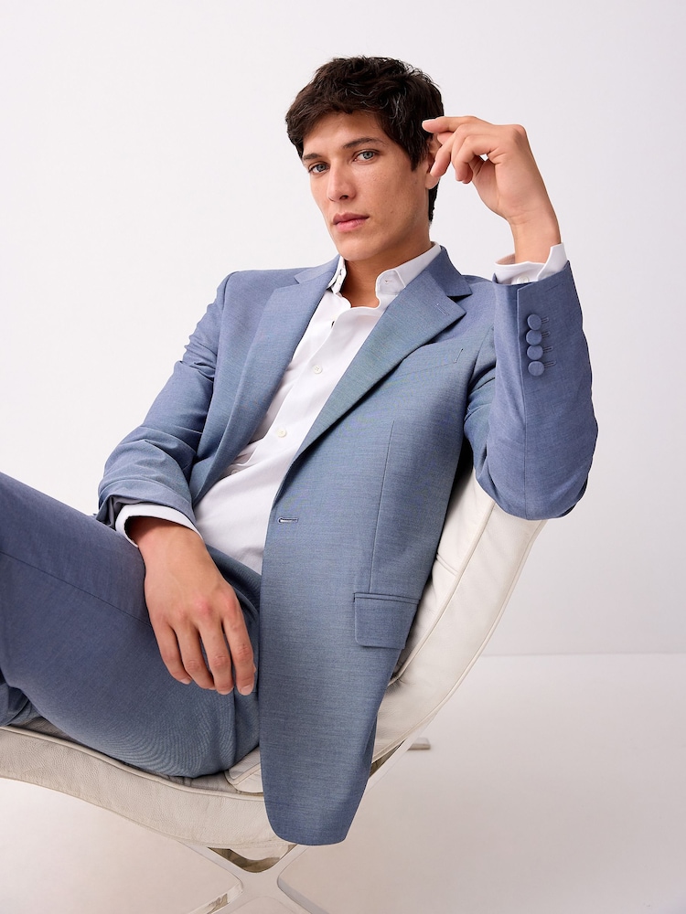 Blue Skinny Fit Suit Jacket - Image 4 of 10